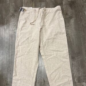 Uniqlo Women’s Linen Cotton Tapered Pants Beige size XL